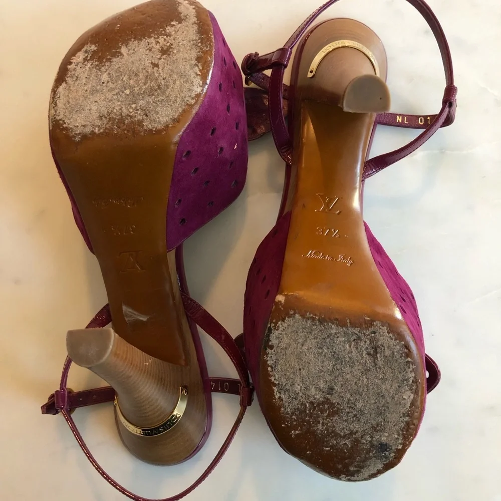 Louis Vuitton Rita Sandal 8cm 37.5 Framboise - Picture 9 of 16